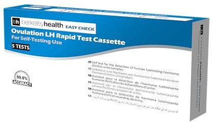 Berkeley Health Easy Check Ovulation LH Heimtest-Kit | Nachweis von luteinisierendem Hormon (LH) im menschlichen Urin | Schnell & 99,9% Genau | Einfach zu befolgendes Selbsttest-Kit | 5 Tests