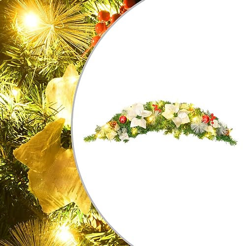 Rantry Arco de Navidad con luces LED verde 90 cm PVC 1415 iluminación navideña