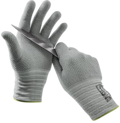 Wahoo Guanti Antitaglio Alimentari, Protezione di Livello D, Guanti a Mandolino per il Taglio della Carne in Cucina, Taglia M