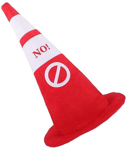 KOMBIUDA Hut in Verkehrskegelform Plüsch-Kopfbedeckung Kegelförmige Kappe Lustiges Cosplay-Zubehör -Requisite