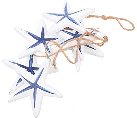 HAWILLOSCH Colgante De Madera Estrella De Mar Decoración Marinera Mediterránea para Pared Hogar Eventos Y Regalo Boda Artesanal Náutica