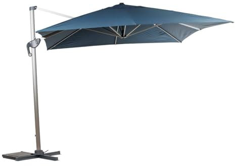Hespéride - Parasol déporté rectangulaire équador pétrole 4 x 3m en aluminium et polyester