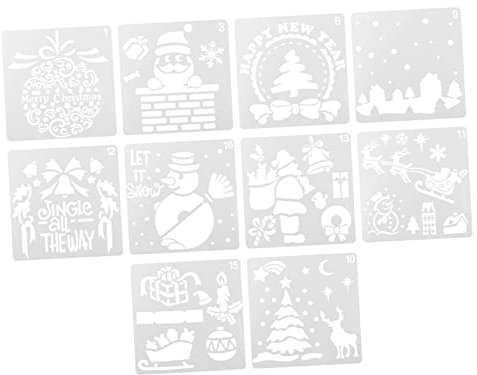 CORHAD 10St Weihnachtsmalerei Moba Weihnachtsmalschablonen DIY-Urlaubs-Graffiti-Vorlage weihnachtskarten basteln weihnachtsmotiv weihnachten Hohlzeichnungsvorlage für DIY Weihnachtsbedarf