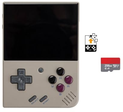 MM+ Portable Game Console Onion OS Pre-installed Surwish SD Card, 3.5 Mini Plus, Built-in Games, Custom Onion OS Card (Gray)
