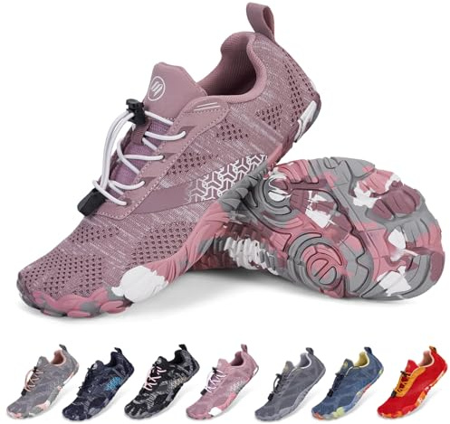 BibHoly Barfußschuhe Damen Herren Barfussschuhe Leicht Atmungsaktiv Traillaufschuhe rutschfest Fitnessschuhe Walkingschuhe mit Zero-Drop Solhe