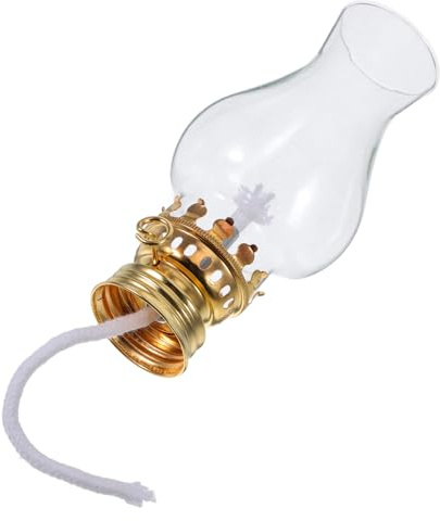 PRETYZOOM Vintage Öllampenkugel mit Metallregler und Glas, 1 Satz | Zinklegierung und Baumwolle, Stabiles Licht mit Einstellbarer Helligkeit, für Outdoor Abenteuer und Wohnraumdeko