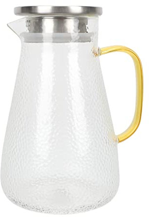 PRETYZOOM Pichet d'Eau en Verre Transparent Bouilloire Résistante à Haute Température Ustensile Cuisine Pratique Capacité Grosse pour Dîners et Pique- 1 Pièce