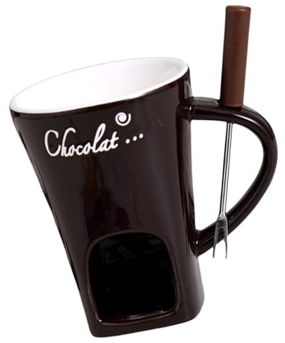 Set portatile per fonduta al cioccolato con forchetta, ideale per feste e riunioni in casa