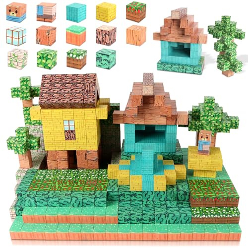 Eteiylt 150 Stück Magnetische Bausteine, Magnetisches Spielzeug, Magnetische Bausteine Bauspielzeug, Magnetisches Blöcke für Jungen Mädchen, Montessori Spielzeug ab 3 Jahre Geschenk für Kinder