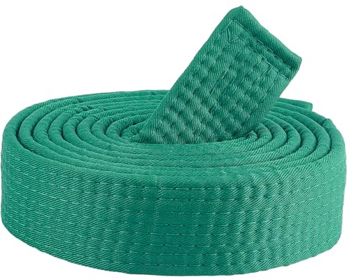 CREATCABIN Cinturón de Taekwondo Verde para Hapkido, Artes Marciales, Judo, Karate, TKD, Aikido, Algodón, Largo, Suave, Universal, Jiu Jitsu, Equipo de Entrenamiento Deportivo de Alto Rendimiento, {30