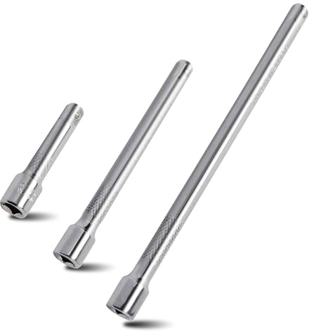 Rallonge 3/8, 3 pièces d'extension de clé à douille en acier au chrome vanadium 75 mm 150 mm 250 mm Kit d'extension à bascule pour visseuse à percussion cliquet cliquet
