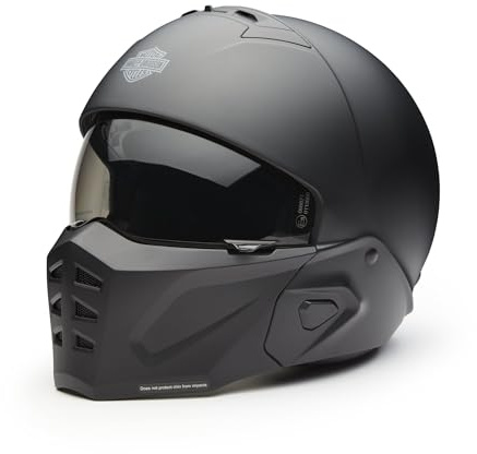 H-D Ultra X16 2-in-1 Matt Schwarz Motorrad Jet Helm