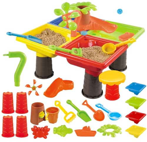 Yaztauho Sandtisch | Wasser Und Sand Spieltisch Für Kinder - Interaktives Aktivitätscenter Spielset Draußen Für Kleinkinder Sommer Garten Camping