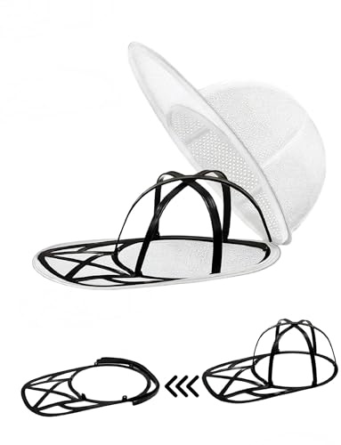 GIFANEO 2 Paare Washer für Baseballkappen,Cap Waschmaschinen Form, Eine Huttasche und ein Hutständer, Zusammenklappbares Kappen Waschgestell für Baseballkappen Cap