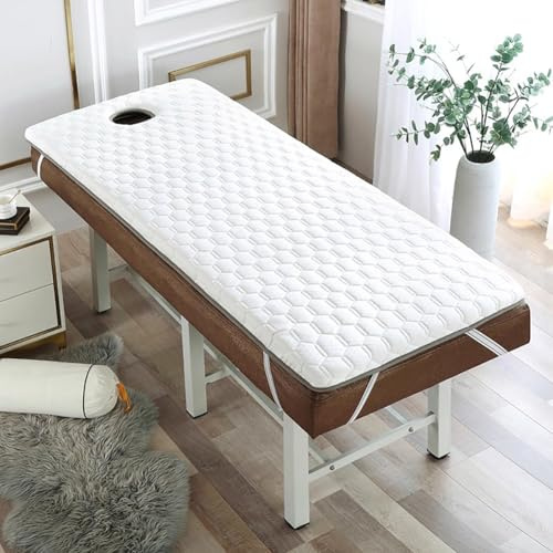 PA-DABAOO Memory Foam-Massagetisch-Kissenauflage Mit Atemloch, 4 cm Dickes Schutzpolster Für Schönheitssalons, Spa-Bettpolsterung Mit Quadratischem Kopf,190 * 80cm