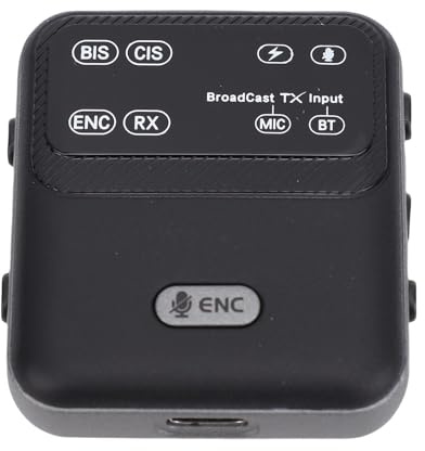 Bluetooth 6.0 Empfänger Sender 2 in 1, SBC AAC LC3 ENC Broadcast Adapter, 3,5mm Klinke Wireless Audio für Kurse Führungen, 550mAh über 20H Nutzung