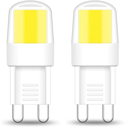 ZHENMING COB G9 LED 2W 6000K Kaltweiß Nicht Dimmbar Ersatz 10W-28W Halogen | 280 Lumen 220V Bi-Pin Kurz LED Lampe für Schlafzimmer Leuchter 2 Stück
