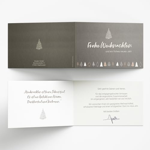 Geschäftliche Weihnachtskarte – Personalisierbare Klappkarte für Firmen mit Logo & Text – 10–100 Stück – Hochwertiger Druck auf 300 g Papier – Weihnachtsgruß an Kunden & Geschäftspartner