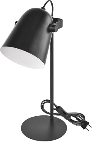 EMOS - Design Schreibtischlampe NINA aus Metall mit E27-Fassung - Vintage Tischleuchte für E27-Glühbirne - Nachttischlampe mit 150 cm Kabel und Eurostecker - Leselampe ohne Glühbirne - Schwarz