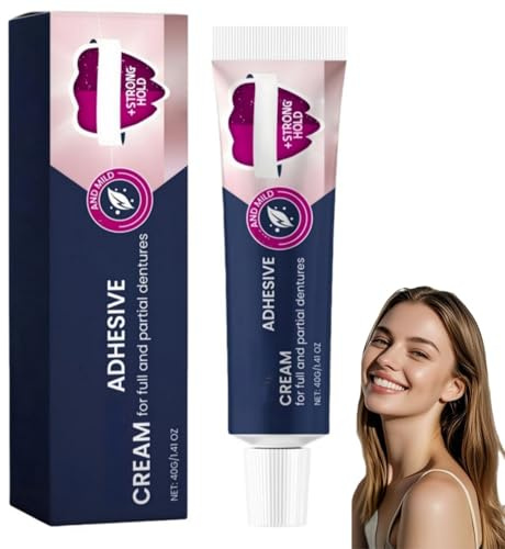 Th-ermoplastic Denture Adhesive Cream,Denture Fixing Adhesive,D-enture Repair Glue,Stability D-enture Reline Kit,Long Holding Comfortable Dental Glue,Portable For Upper & Lower Damaged Dentures,40g