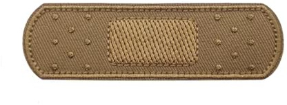 Patch Nation Brown Medical Plaster Strip Bandage Applique Embroidered Airsoft Paintball Patch