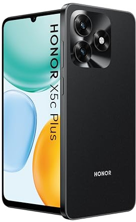 HONOR X5c Plus, Unlocked Mobile Phones, 6.74-Inch Bright and Dynamic Display,64GB, 50 MP Ultra-Clear Dual Camera, Dual SIM, Android 15,Black (Renewed)