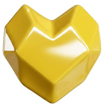 Cuore Appendino Giallo in Ceramica per Radiatore, Portasciugamani a Forma di Cuore, Made in Italy, Gancio Appendiabiti da Parete, Fissaggio Rapido Senza Forare