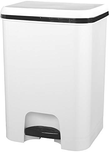 COM-FORT HOUSE TODO HOGAR Cubo de Basura Pedal 26L Blanco | Cubeta extraíble, Cierre suave, Fácil limpieza, Reciclaje orgánico