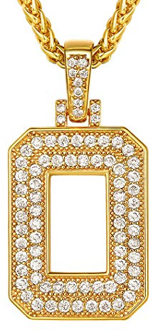 Richsteel Bling Alphabet O Anhänger Buchstabe Halskette mit Zirkonia Freundschaftskette als Geburtstaggeschenke Weihnachtengeschenke