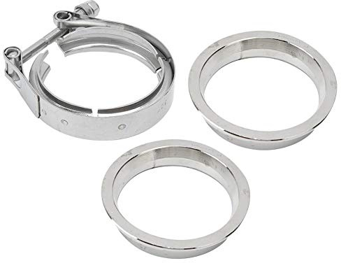 Brida de abrazadera de banda en V para automóvil, kit universal de brida de tubo de escape de abrazadera de abrazadera en V universal de acero inoxidable 304(3.0inch-76mm)