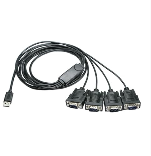 Industrial-Grade USB 2.0 to RS232(1 to 4)Four COM Ports Serial Cable 1.5 Meter, Built-in FTDI-FT232+WS213 Dual-Chip, Suitable for Data Transmission Between Computer and Multiple Serial Device.