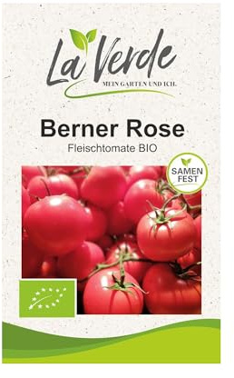 La Verde MEIN GARTEN UND ICH. Berner Rose BIO Tomatensamen für ca. 8–10 Pflanzen, aromatische Fleischtomate, Saatgut ohne Gentechnik