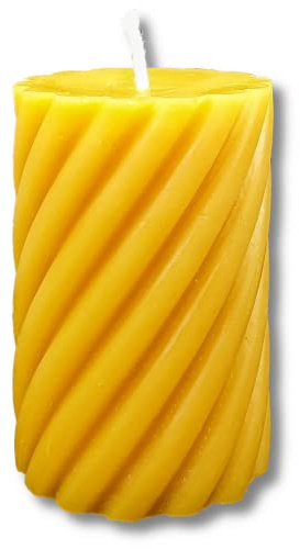 BAYERWALDIMKER | Bienenwachskerze | Stumpen gedreht klein | 6,9 x Ø 4,5 cm | 99 g | Handgemacht | 100% Bienenwachs | vom Imker aus dem Bayerischen Wald | Kerze | Wachskerze | Stumpen | Stumpenkerze