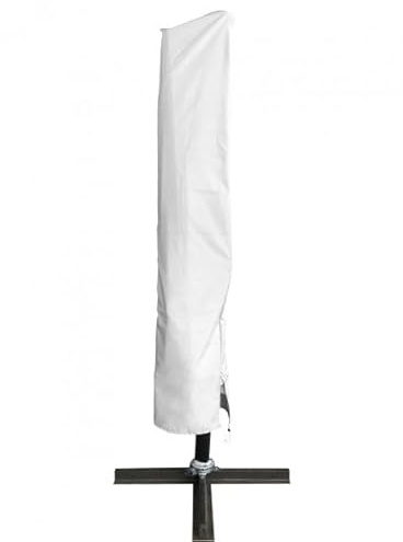 Yellowshop | Custodia per Ombrellone da Giardino GARDA, Copertura Ombrellone a Braccio Laterale in Poliestere Resistente, Bianco, 3x3m