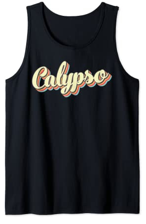 Calypso T-Shirt Retro Art Baseball Schrift Vintage Tank Top