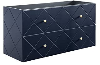 PIASKI Mueble de Lavabo Doble 120 cm Elegance Blue, Mueble de Lavabo Colgante, Mueble de Lavabo con Puertas fresadas, Mueble de Lavabo con encimera o Lavabo