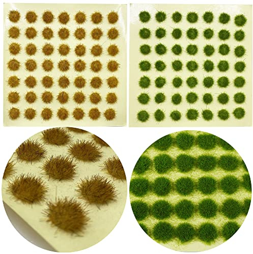 Cayway 2 Farbe Static Grass Tuft Scenics Statische Grasfasern Miniatursträucher Büsche für Miniatur Tabletop Spiele Modelleisenbahn Geländeb