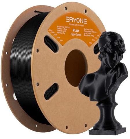 ERYONE High Speed PLA Plus Filament 1.75mm +/- 0.03mm, Rapid PLA+ Filament for Fast Printing, 30-500mm/s 3D Printing Filament Fit Most FDM Printer, 1kg (2.2LBS)/Spool, Black