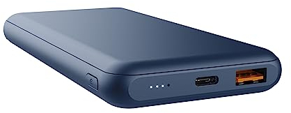 Trust Redoh Power Bank 10000mAh 20W Alta Velocità, PD 18W USB-C, QC 3.0 USB, 50% Plastica Riciclata, Cavo Incluso, Caricatore Portatile iPhone, iPad, Samsung, Xiaomi, Huawei, Tablet - Blu