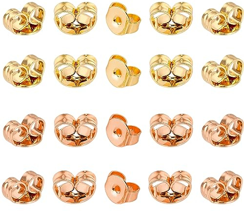 20 Piezas Hipoalergénico Tapones para Aretes, Tapones de Pendientes de Mariposa, Tapones para Pendientes Plata, Respaldo Pendientes Hebilla, Tuercas para Pendientes, para Earring Women's