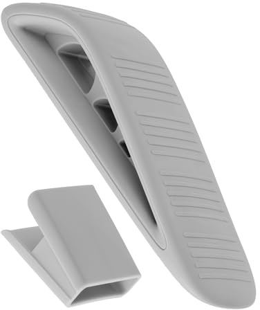 Türstopper Keile mit Halter, 1 Pack, in Grau, aus Silikon, flexibel und rutschfest, Türpuffer für drinnen und draussen, Bodenstopper Wandschutz, Türfeststeller Keilform, Halterung Tür Stopper Keil Set