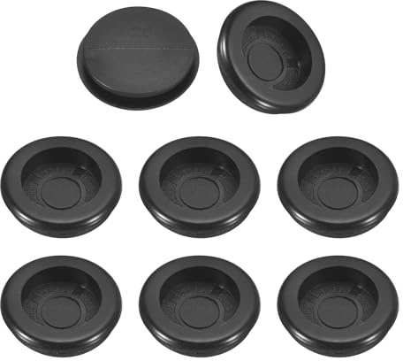 sourcing map 24Pcs Rubber Grommets 1 (25mm) Drill Hole, 3/4 (21mm) ID Single Sided Hole Plugs Ring Gasket for Firewall Cable Wire Protecting, Black