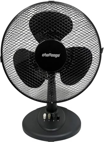 Challenge 12 Inch Oscillating Desk Fan - Black