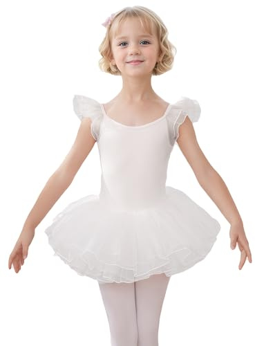 HIPPOSEUS Niña Tutu Vestidos de Ballet Maillot de Danza Gimnasia Leotardo Body Clásico para Niñas Body Traje de Baile,Y-04WDM