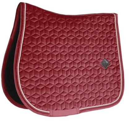 Kentucky Horsewear Satteldecke Velvet Jumping Pony – Bordeaux Schabracke – Springform mit Doppelkordel – Atmungsaktiv – Maschinenwaschbar