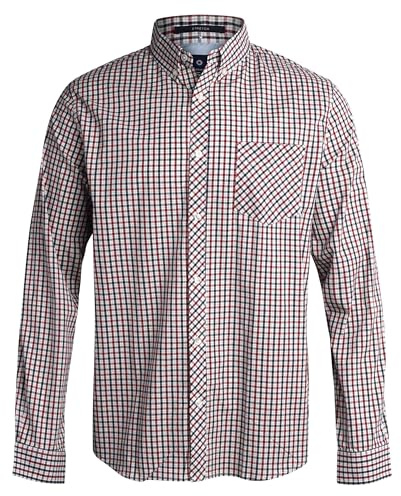 Ben Sherman Men's Button Down Shirt - Regular Fit Long Sleeve Button Down Shirt - Casual Dress Shirt for Men (S-XL), Size Medium, Red