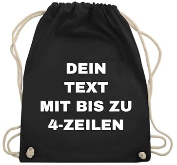 NIMAMA Turnbeutel Baumwollbeutel Bedrucken Lassen - Mit Wunschtext personalisiert - Einkaufstasche als Geschenk für Damen und Herren selbst gestalten