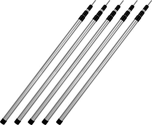 Aufstellstangen Set Teleskopstangen 4, 5 oder 6 Stück Zeltstange aus 6061 Aluminium - Stufenlos Höhenverstellbar Stückzahl 5 M