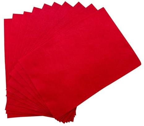 Pack of 10 A4 Red Coloured Felt 180gsm Sheets