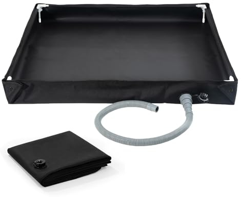 Vasca da Doccia Portatile, Base da Bagno per Bambini, Tessuto Oxford, PVC, PP, Base per docce da Campeggio, con Tubo di Scarico, per Interni ed Esterni, Animali Domestici e Bambini, 80 x 80 x 10 cm